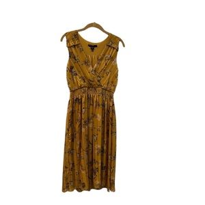 MAGGY LONDON Vintage A-Line Sleeveless Dress Brown with Gold Thread Size 4